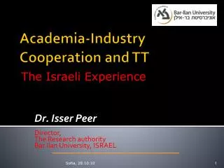 Academia-Industry Cooperation and TT