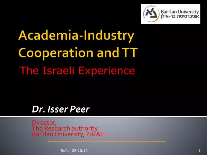 dr isser peer director the research authority bar ilan university israel