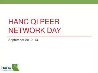 HANC QI Peer Network Day