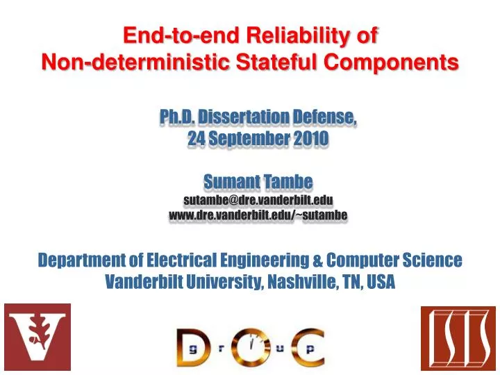 end to end reliability of non deterministic stateful components