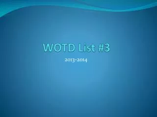 WOTD List #3