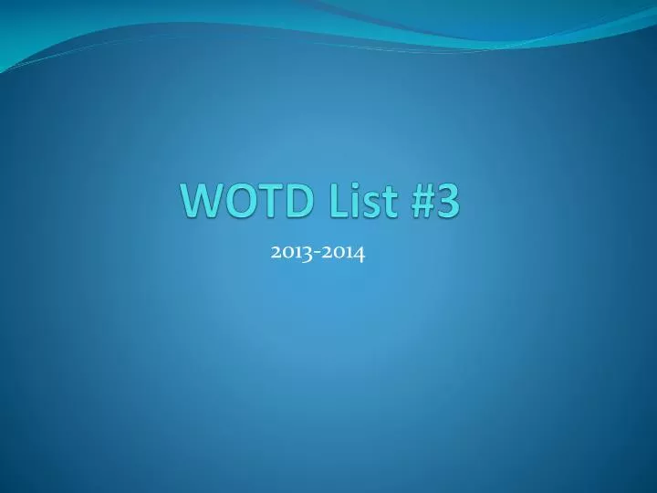 wotd list 3
