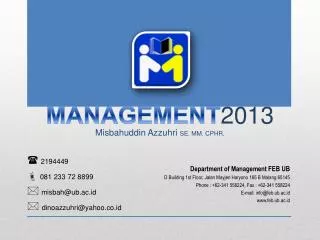 MANAGEMENT 2013