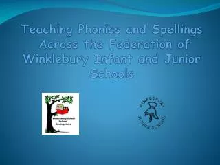 Teaching Phonics and Spellings Across the Federation of Winklebury Infant and Junior Schools