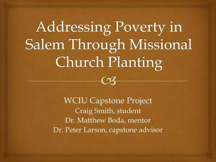 addressing poverty in salem through missional church planting