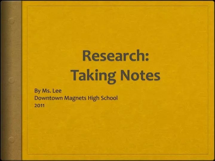 research taking notes