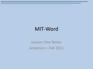 MIT-Word