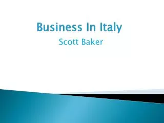 Business In Italy