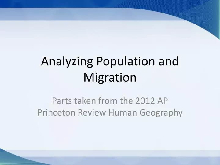 analyzing population and migration