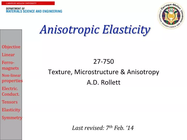 anisotropic elasticity