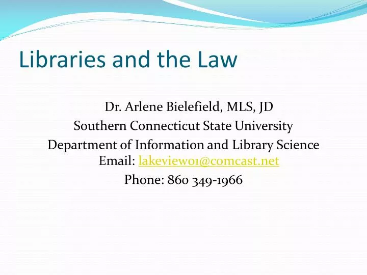 libraries and the law