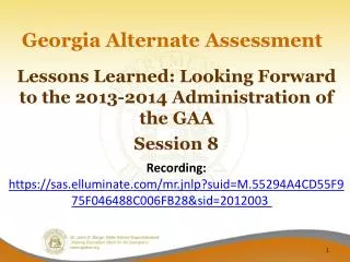 Georgia Alternate Assessment