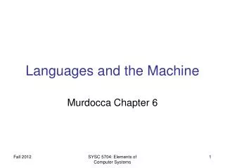Languages and the Machine