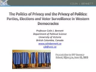 The Politics of Privacy and the Privacy of Politics: Parties, Elections and Voter Surveillance in Western Democracies