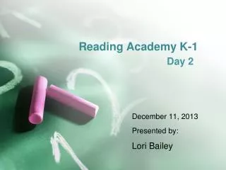 Reading Academy K-1