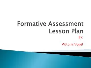 Formative Assessment Lesson Plan