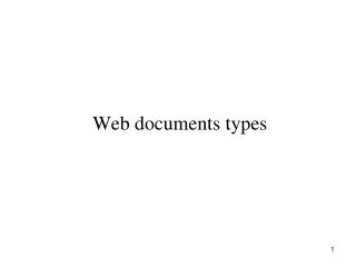 Web documents types