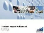 Student record Advanced Daniel Kidd - slide 1