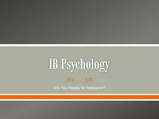 IB Psychology