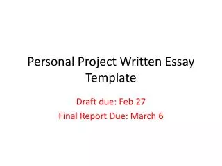 Personal Project Written Essay Template