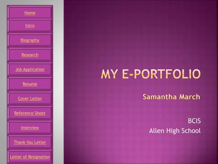 my e portfolio