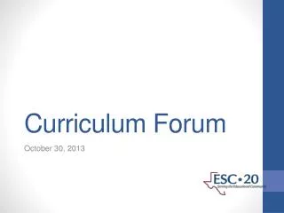 Curriculum Forum