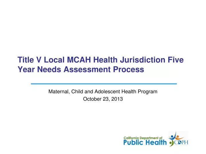 title v local mcah health jurisdiction five year needs assessment process