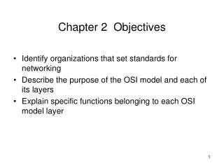 Chapter 2 Objectives