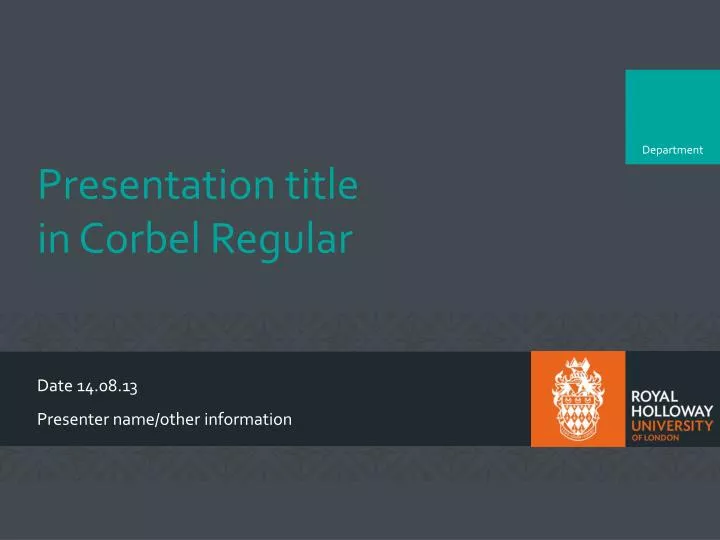 presentation title in corbel regular