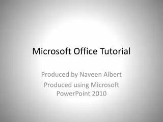 Microsoft Office Tutorial