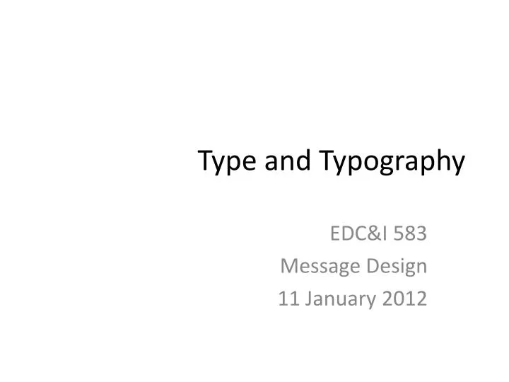 type and typography