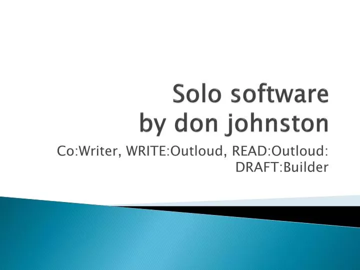 solo software by don johnston