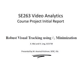 SE263 Video Analytics Course Project Initial Report