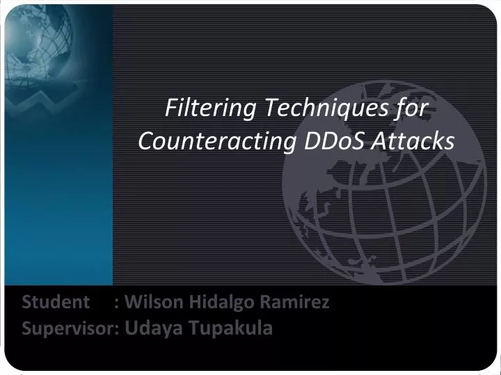 filtering techniques for counteracting ddos attacks
