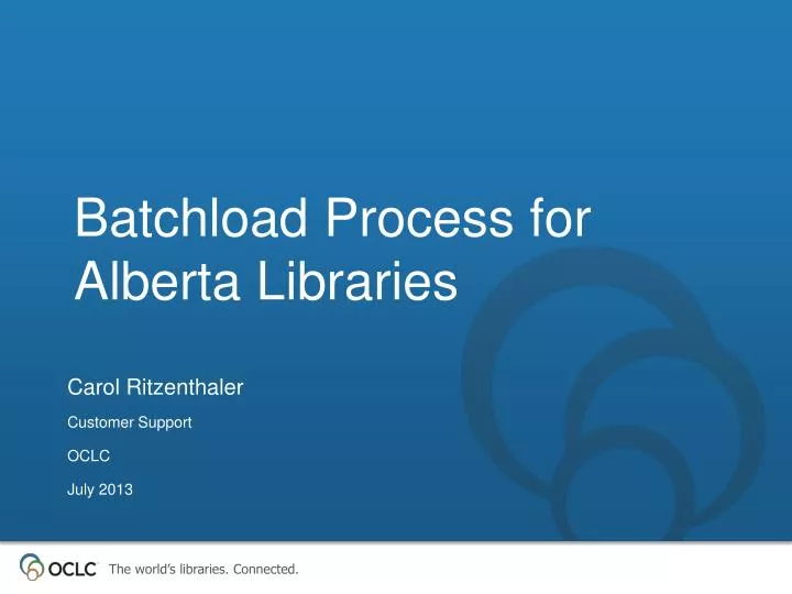 batchload process for alberta libraries