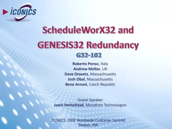 scheduleworx32 and genesis32 redundancy