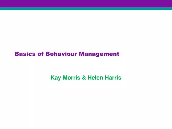 basics of behaviour management