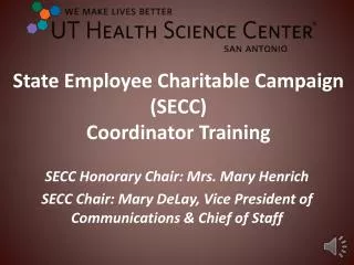 State Employee Charitable Campaign (SECC) Coordinator Training