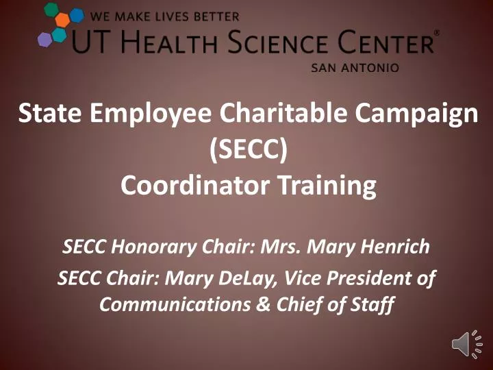 state employee charitable campaign secc coordinator training