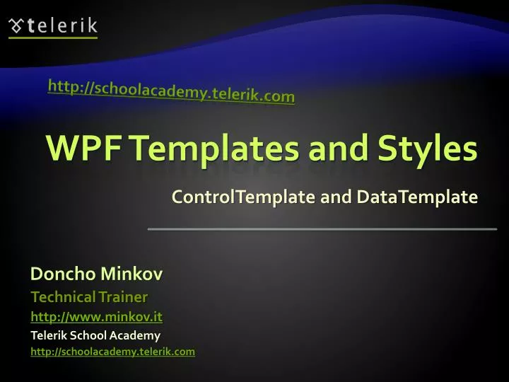 wpf templates and styles