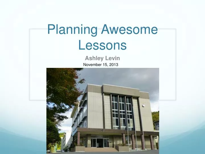 planning awesome lessons