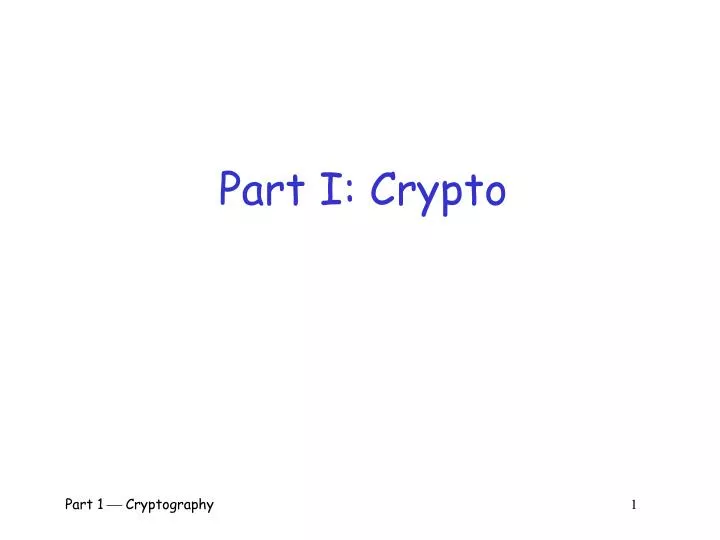 part i crypto