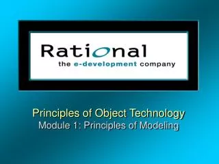 Principles of Object Technology Module 1: Principles of Modeling