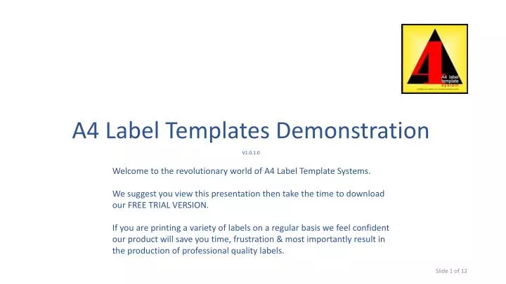 a4 label templates demonstration v1 0 1 0