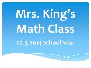 Mrs. King’s Math Class