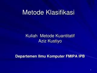 metode klasifikasi