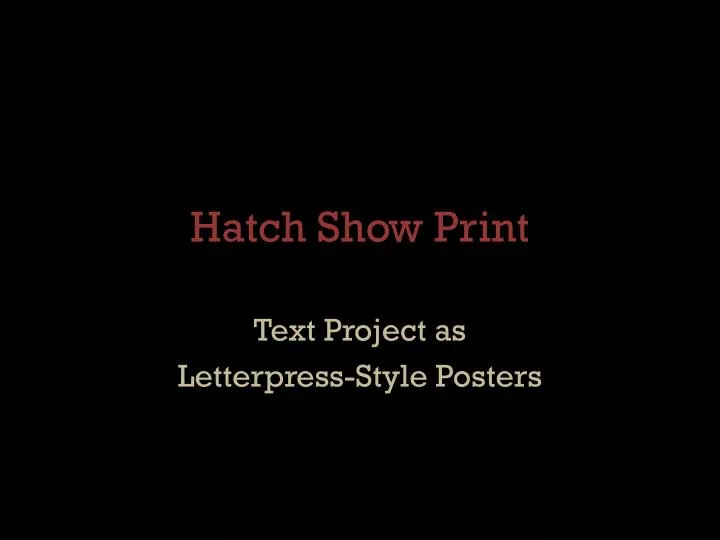 hatch show print