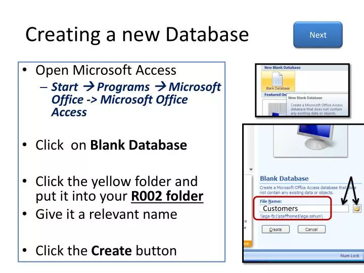 creating a new database