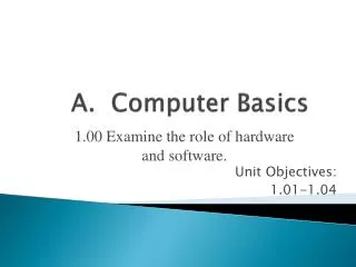 A. Computer Basics