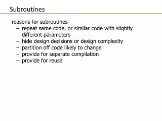 Subroutines